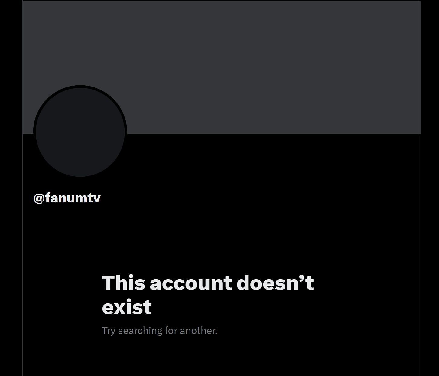 Screenshot of the Twitch streamer's deactivated X account, as of June 17, 2025 (Image via x.com/fanumtv)